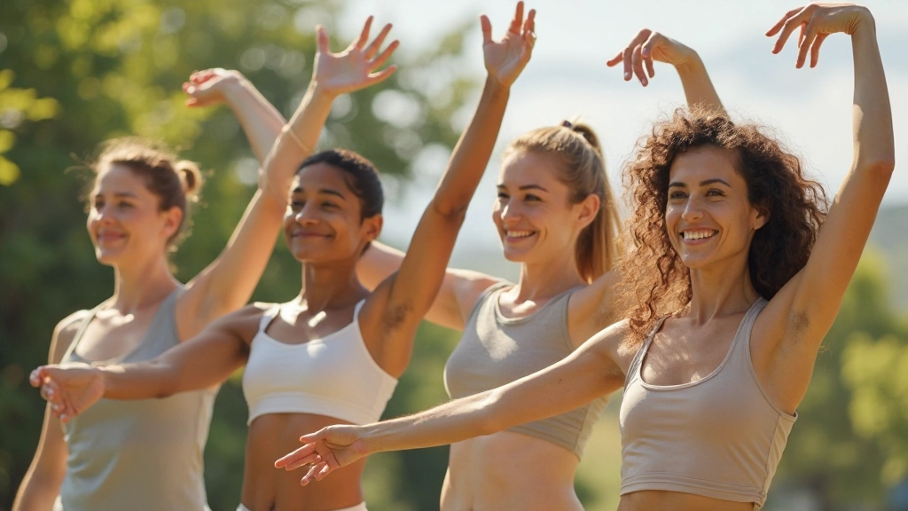 Comunidade em Portugal participando de atividade de bem-estar em grupo